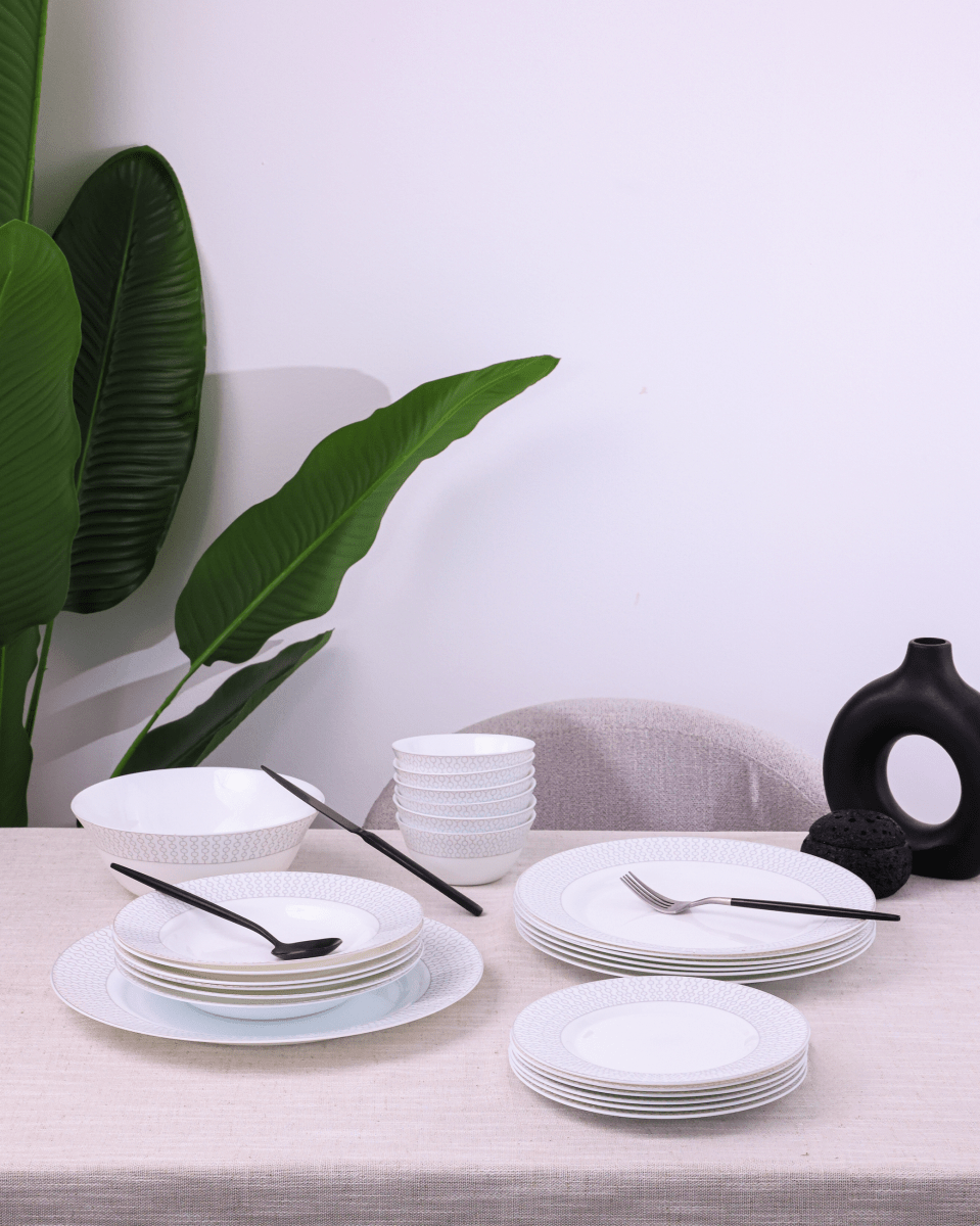 La Opala Velvet Dinner Set , Stella Grey - Baitishk