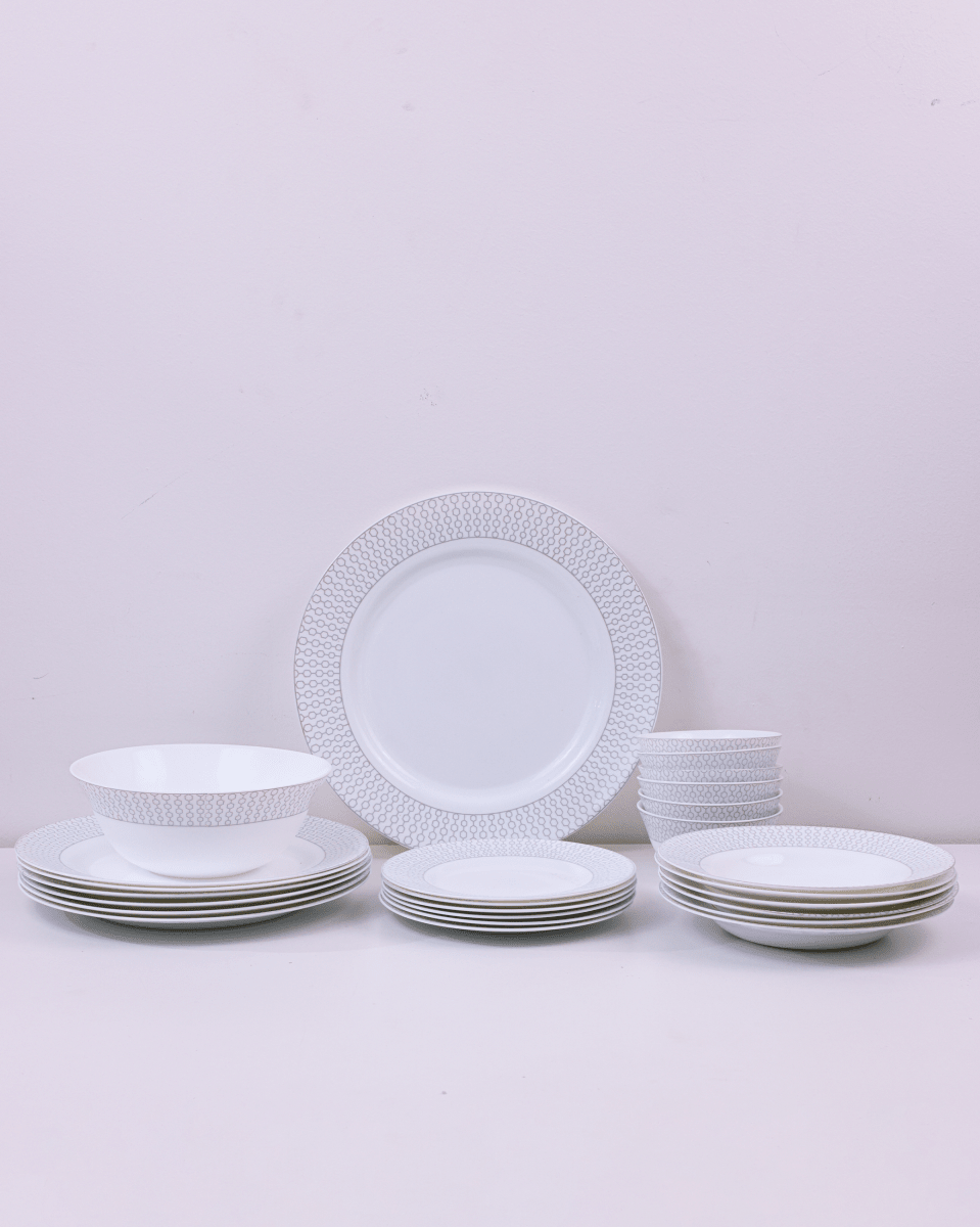 La Opala Velvet Dinner Set , Stella Grey - Baitishk