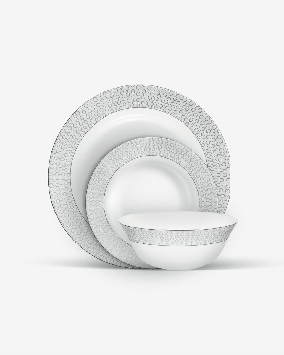 La Opala Velvet Dinner Set , Stella Grey - Baitishk