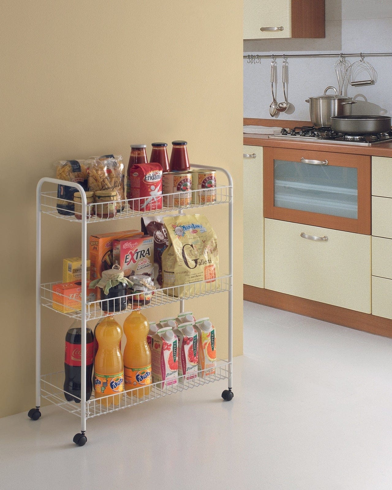 Metaltex 3 Tier Rolling Cart Grande Kitchen Organisers and Storage MT495