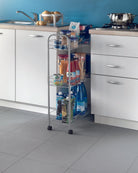 Metaltex 3 Tier Slim Cart Deluxe Kitchen Organisers and Storage MT387