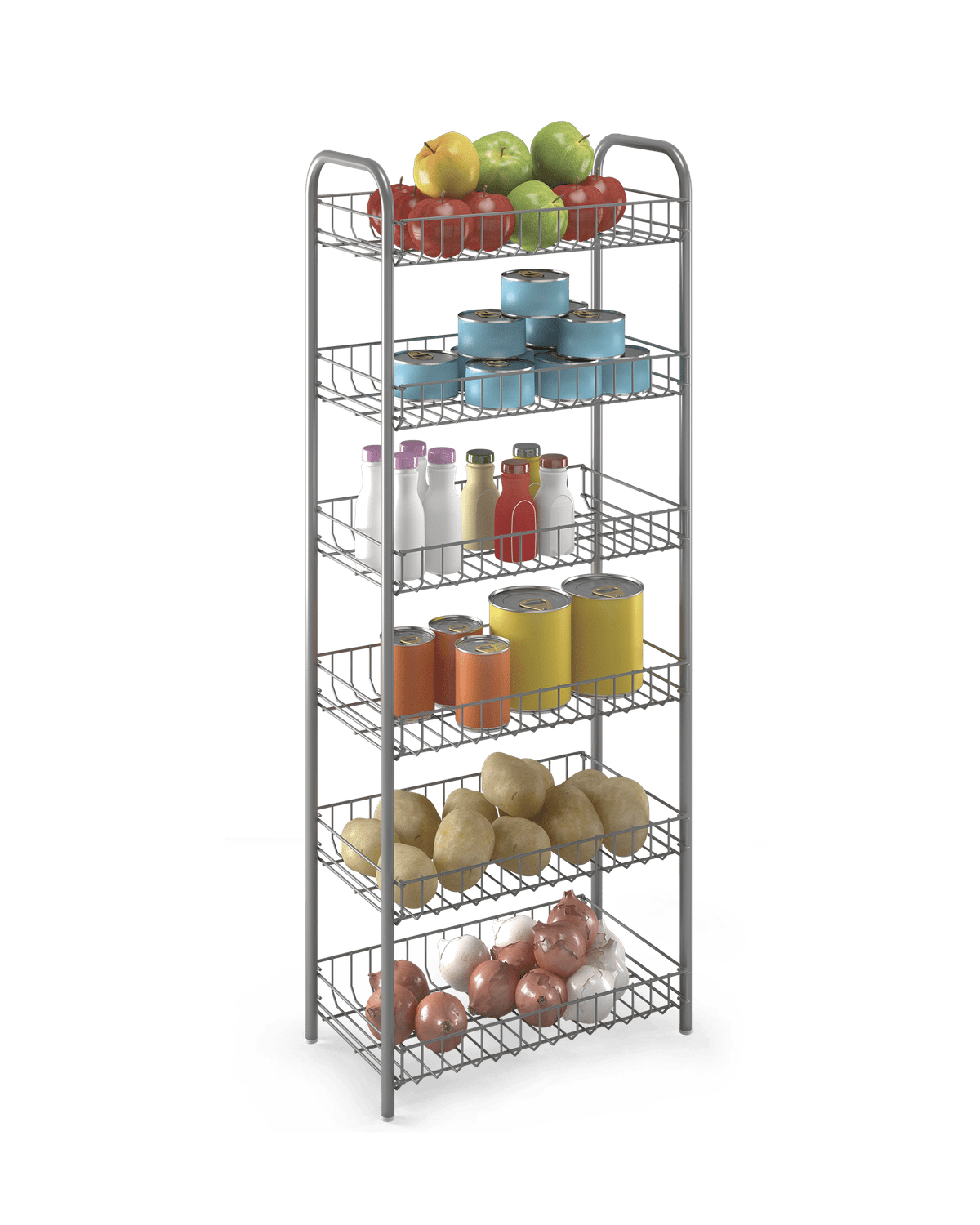 Metaltex 6 Tier Rolling Cart Monaco Kitchen Organisers and Storage MT496