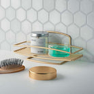 Metaltex Brass Onda 1 Tier Rectangular Shelf - Baitishk