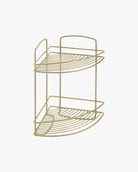 Metaltex Brass Onda 2 Tier Corner Bathroom Organisers MT436