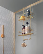 Metaltex Brass Onda 2 Tier Shower Holder - Baitishk