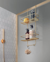 Metaltex Brass Onda 2 Tier Shower Holder