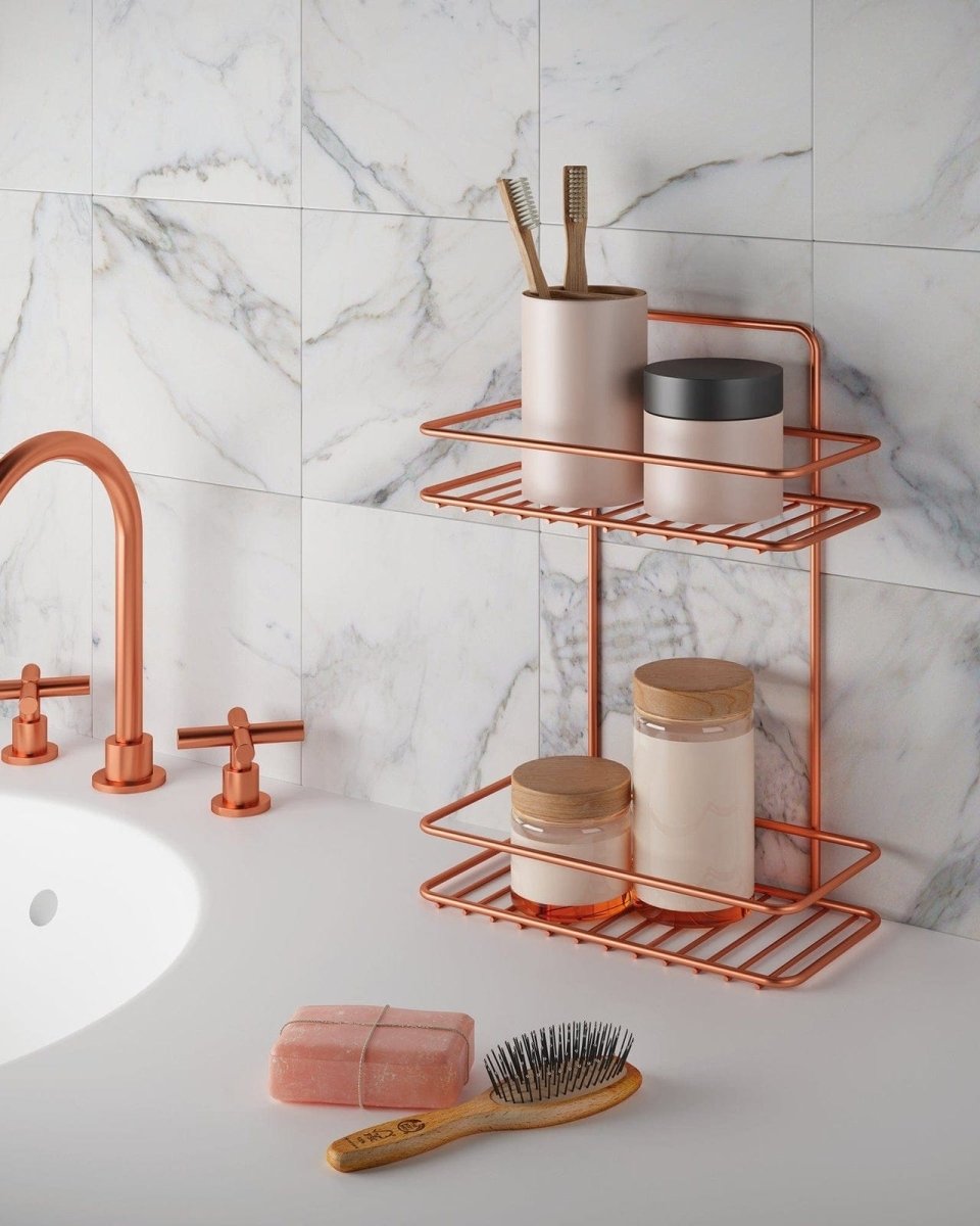 Metaltex Reflex Copper 2 Tier Rectangle Shelf - Baitishk
