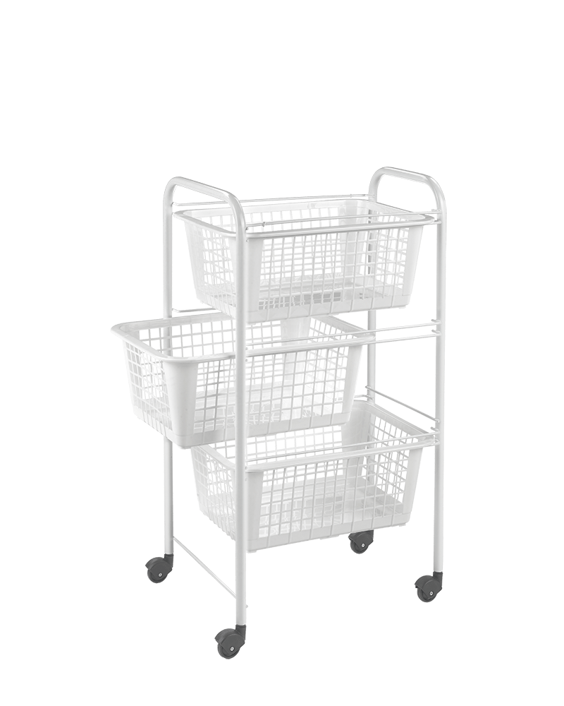 Metaltex Rolling Cart with 3 Basket San Diego MT045